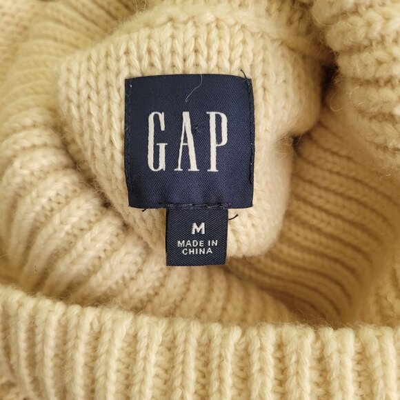 GAP Cream Cable-Knit Turtleneck Sweater, Size M - Picture 8 of 13